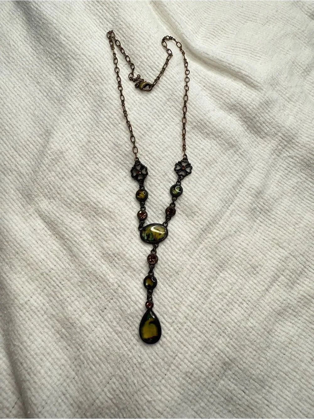 Y2K Whimsigoth Floral Drop Necklace